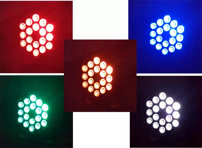 18pcs * 10W RGBWA + UV 6in 1 LED Par Light DMX Controller Boîtier en aluminium